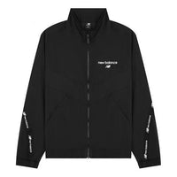 New Balance Logo Full-Zip Woven Jacket Asia Sizing 'Black White' AMJ22350-BK