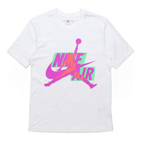 حذاء Air Jordan Jumpman Classics HBR برقبة دائرية وأكمام قصيرة باللون الأبيض CU9571-101