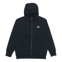 Nike Sportswear Club Fleece Embroidered Logo Solid Color hooded Zipper Black BV2646-010