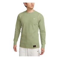 بلوزة Nike Life بأكمام طويلة ونقشة وافل ثقيلة "أخضر" DX0895-386