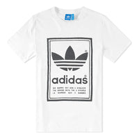 adidas originals Double Sided Printing Large Logo Casual Short Sleeve White BS3136