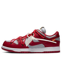 حذاء Nike x Off-White Dunk Low "أحمر جامعي" CT0856-600