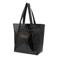 (WMNS) حقيبة تسوق كبيرة من PUMA Core Up باللون الأسود الذهبي 078709-01