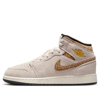 (GS) حذاء Air Jordan 1 Mid SE 'Brown Elephant' DZ5369-102