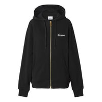 (WMNS) Burberry Zipper Classic Plaid hooded Long Sleeves Hoodie Black 8024543
