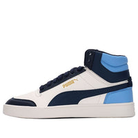 حذاء تزلج كاجوال PUMA Shuffle Mid Mid Tops للجنسين باللون الأزرق والأبيض 380748-09